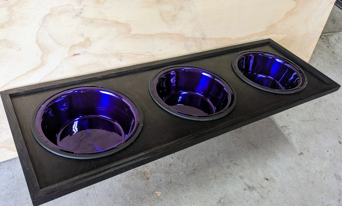 Modern Three Bowl Dog Feeder