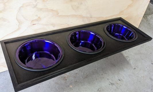 Modern Three Bowl Dog Feeder