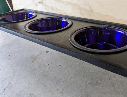 Modern Three Bowl Dog Feeder