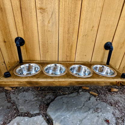 4 Bowl Elevated Dog Feeder