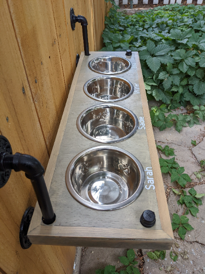 4 Bowl Elevated Dog Feeder