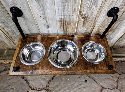 Elevated 3 Bowl Dog Feeder