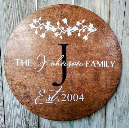 Family Last Name Sign for Personalized Wedding Gift, Farmhouse Decor Established Sign, Custom Wood Sign Engagement Gift, Wooden Name Sign