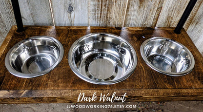 Elevated 3 Bowl Dog Feeder