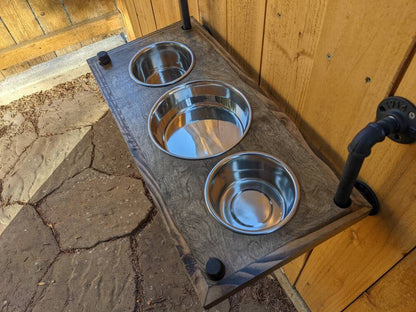 Elevated 3 Bowl Dog Feeder