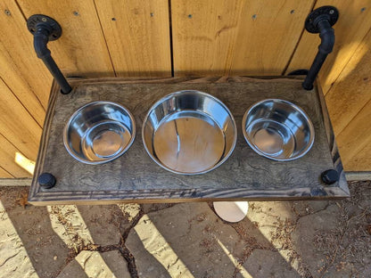 Elevated 3 Bowl Dog Feeder