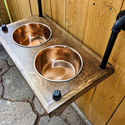 Copper Bowl Dog Feeder